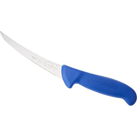 Couteau à désosser ErgoGrip, lame incurvée, 15 cm, flexible, bleu, Dick
