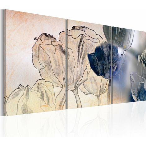 Tableau croquis de tulipes - 120 x 60 cm (1/4)