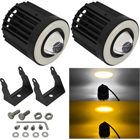 Phares laser LED + anneau pour moto, scooter, quad, VTT (2 pièces) (1/5)