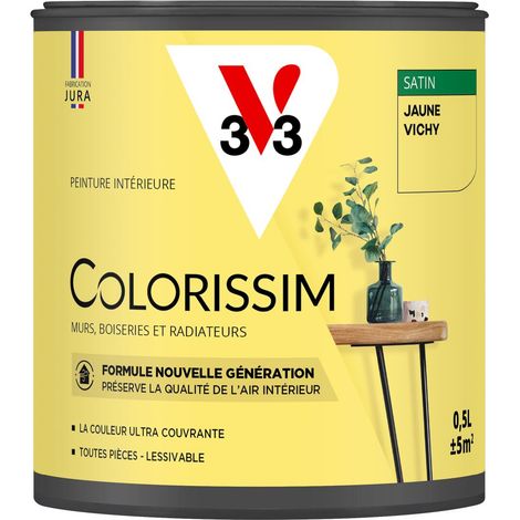 Peinture murale intérieure Colorissim® V33 Jaune vichy Satin 0,5L