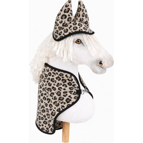Ensemble universel Hobby Horse A4 et A5 : couverture polaire + cache-oreilles – imprimé léopard beige (1/4)