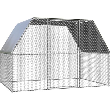 Pollaio da esterno 3 x 2 x 2 m in acciaio zincato 020001723