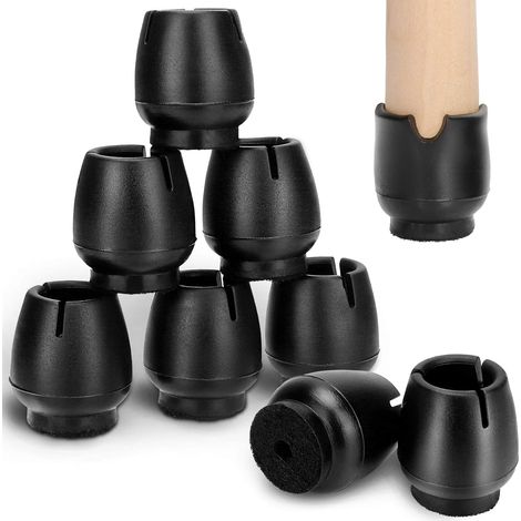 Confezione da 32 tappi per gambe di sedie in silicone, protezioni per gambe di sedie con feltro, tappi per gambe di sedie in silicone per gambe di mobili rotonde (12-16 mm) (1/5)