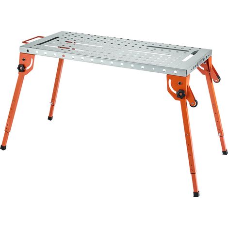 Mophorn Tavolo da saldatura pieghevole 44"x 21", capacità 500 libbre, altezza regolabile, banco da lavoro per saldatura (1/5)