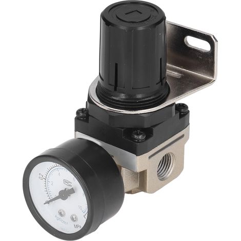 Régulateur de pression d'air G1/4 0,050,85 MPa, vanne de contrôle réglable avec manomètre et support AR2000‑02 (1/5)