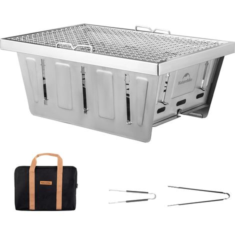 Barbecue de Pique-nique en Acier Inoxydable Petit Barbecue Portable Barbecue de Camping Portable Barbecue au Charbon de Bois Barbecue Pliable pour Jardin Terrasse Camping (1/5)
