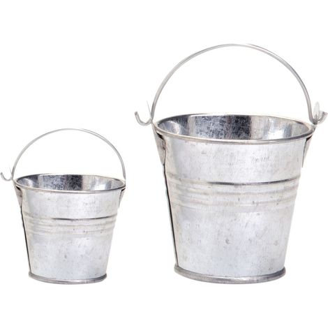 Glorex Eimer aus Metall Ø 6 x 6 cm silber Blumentöpfe & Übertöpfe (1/2)