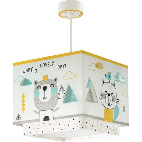 Lustre Chambre Lampe Suspension Enfant Hello Little Animaux Multicolore, 73242, E27 (1/5)