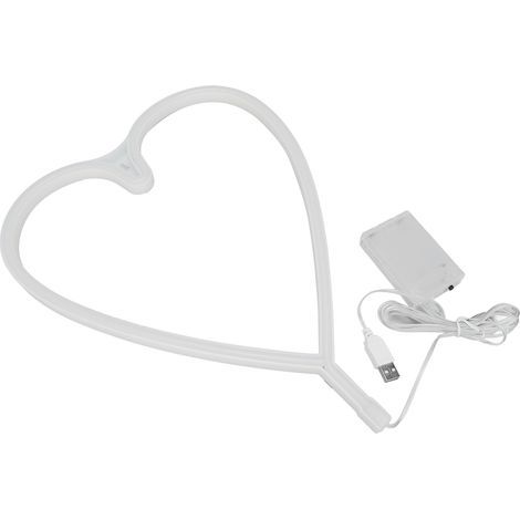 Neon-Herzlicht, USB- oder batteriebetrieben, herzförmige Dekoration, perfekt als Geschenk, ideal für Partys und Schlafzimmer (1/5)
