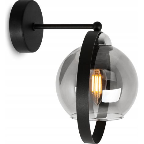 MODERNE GLAS-WANDLEUCHTE GRAPHITRING (1/5)
