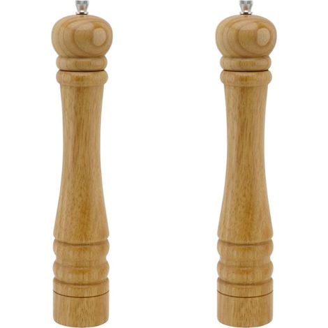 Ensemble de 2 Moulins à poivre manuel couleur bois 32 cm FM Professional Divers (1/4)