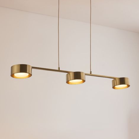 Dreifache Pendelleuchte aus Messingmetall mit 3 LED-Spots - Prins