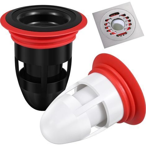 Lot de 2 bouchons anti-retour pour drain de sol de douche, bouchon anti-odeur pour cuisine et salle de bain, 6,5 x 5,5 x 3,6 cm (1/5)