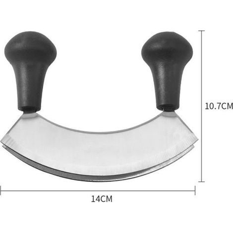 couteau hachoir,Hachoir berceuse double lame,Couteau à herbes,Double lame incurvée pour couper facilement tous vos aliments (1/3)