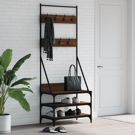 Kleiderständer mit Schuhablage Braun Eichen-Optik 70x40x184 cm vidaXL (1/5)