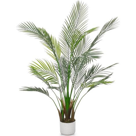 Grand Palmier Artificiel Tropical 125cm, Feuillage résistant en PEVA Vert réaliste, décoration végétale pour intérieur et extérieur (1/5)