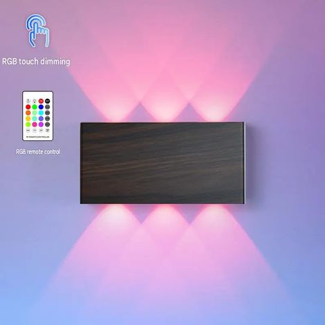 Lampe d'ambiance tactile, applique murale RGB sans fil, veilleuse magnétique, avec télécommande, batterie 5200 mAh (marron foncé) (1/5)