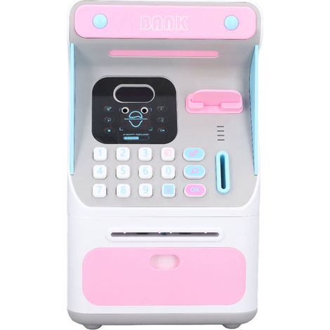 Coffre-fort tirelire ATM avec reconnaissance faciale et code, sans piles, simulation de visage réaliste (1/5)