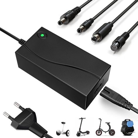 42V 2A Chargeur Trotinette Electrique, Chargeur Universel pour Toutes Les Batteries Lithium de 36V, Chargeur Hoverboard avec 4 Connecteurs, Compatible avec Ninebot,Xiaomi Xiaomi M365/Pro 2 (1/5)