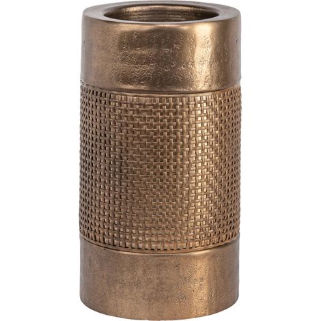 Petit bougeoir doré brossé à texture tressée - doré brossé (1/4)