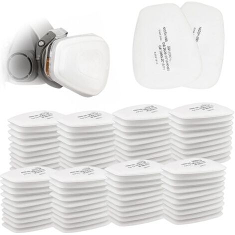 QORVA-Lot x80 (10,6 x 8,5 x 0,5 cm) Filtre Couverture de Visage Filtre à Particules Protection, 5N11 Rechange Filtres, Cartridge pour 6200/7502