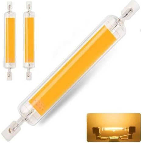 Ampoules LED R7s de 118 mm, 4 lampes blanc chaud à double extrémité haute luminosité de 20 W, 2700-3100K 110V,équivalentes à des ampoules halogènes de 200 W (1/5)