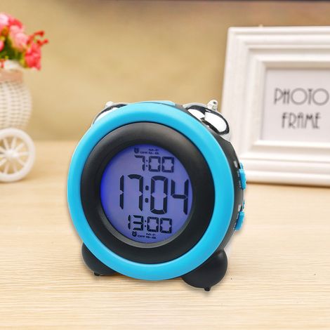 Réveil fort pour les gros dormeurs, réveil en option double réveil réglage snooze écran couleur horloge électronique multi-groupe réveil grande sonnerie réveil Japon, Corée et Europe nouveauté horloge (1/5)