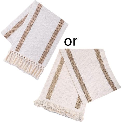 Chemin de table en macramé, toile de jute naturelle tissée, style bohème, pompons, pour mariage, enterrement de vie de jeune fille, décoration rustique pour table de ferme ou salle à manger. (1/2)