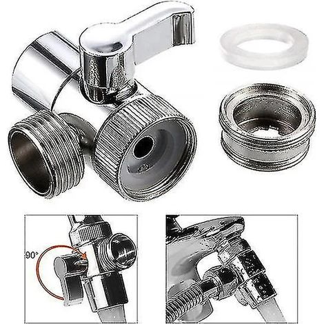 Adaptateur de robinet, séparateur d'évier, vanne de dérivation, connecteur de robinet d'eau pour toilettes, bidet, douche, accessoire de cuisine