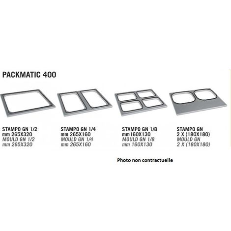 Moule GN 1/8 pour Thermoscelleuse Packmatic 400 - 160 x 130 mm - Lavezzini