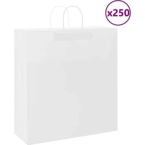 Papiertragetaschen 250 Stk. mit Henkeln Weiß 45x17x48 cm