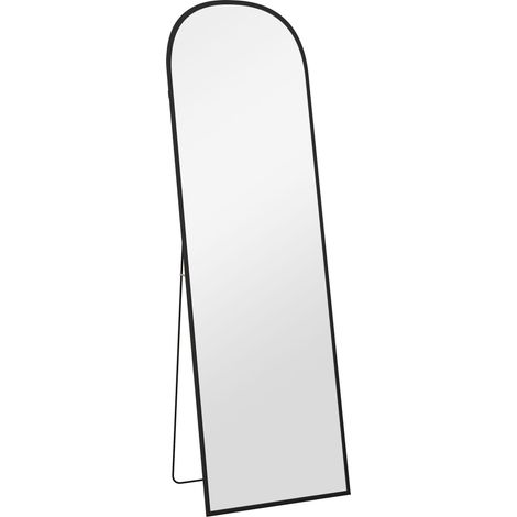 Miroir sur pied en aluminium 161,5 x 50 cm noir pour chambre et salon (1/5)