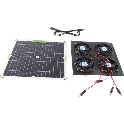 Kit de ventilateur solaire étanche en silicium monocristallin à 4 ports pour serres (1/5)