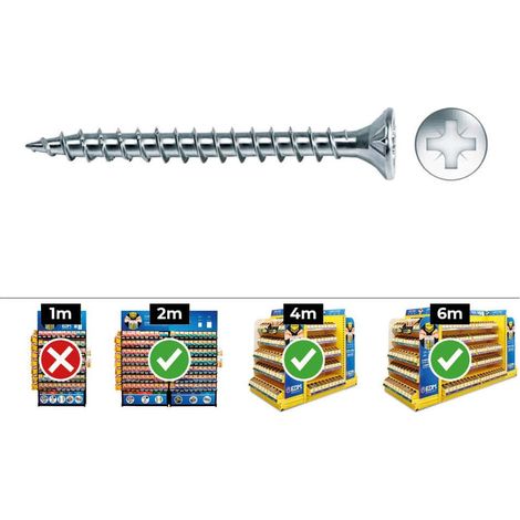 Boîte De 500 Vis À Bois Pz Fraisées Din/Ref Vlox 4.5x20 Acier Zinqué + Lubr Celo (1/3)