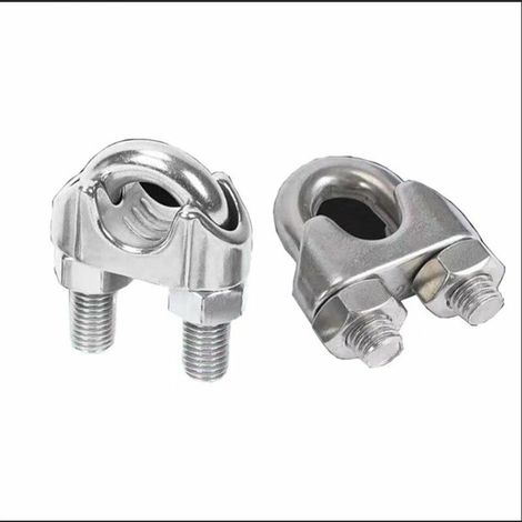 Lot de 10 serre-câbles en acier galvanisé de 2 mm - Forme en étrier pour câble en acier, câble, fils, serre-câbles (1/5)