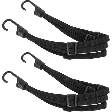 2 Sangles élastiques pour casque moto, sangle de serrage avec boucle, accessoire noir (1/5)