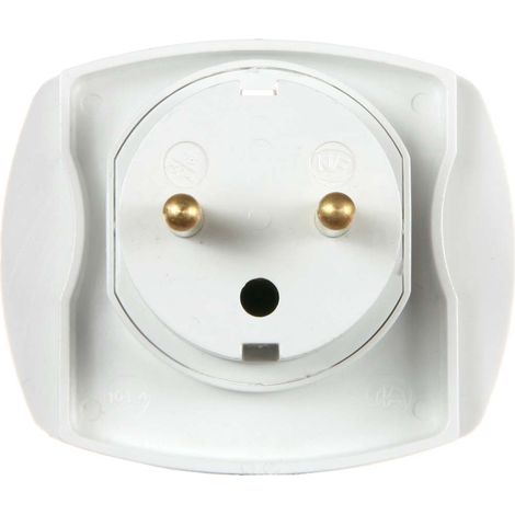 Adaptateur prise voyage France vers UK - 2P+T 16A - Blanc - Lébénoïd (1/2)