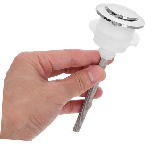 Boutons-poussoirs de chasse d’eau en Abs, Argenté, 2 Pièces (1/5)