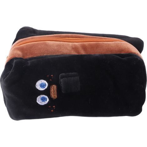 Grande trousse en forme de pain, surface molle rembourrée, fermeture éclair, capacité élevée, pour école, voyage, bureau. (1/5)