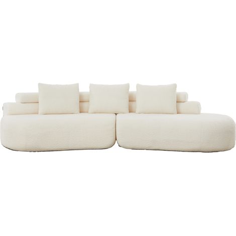 FurnitureR 2-teiliges 3-Sitzer Sofa mit Chenille, tiefem Schaumsitz und 3 Rückenkissen, gerade oder gebogen stellbar (1/5)