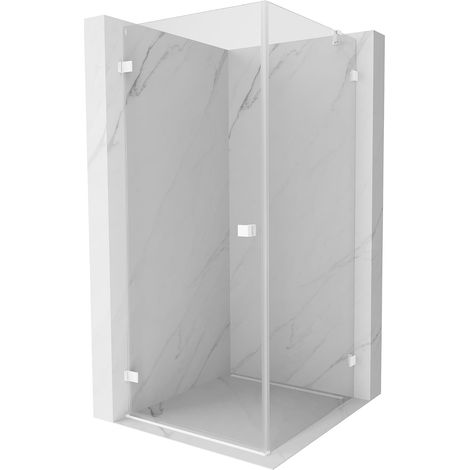 Mexen Lunar-B cabina doccia battente sinistra 100 x 100 cm, trasparente, bianca - 832-100-100-20-00-L (1/5)