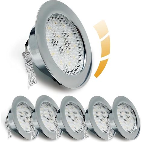 LED Encastrable Dimmable 230V 5W,4500K Blanc Neutre luminaires pour Meuble LED, 20mm Extra Plat Spots, Trou 55-58mm Spots Encastrables pour Meuble Plat, Hotte de Cuisine, Set de 6 (1/5)