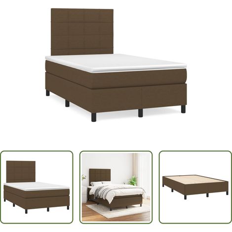 Matratze - Boxspringbett mit Matratze Dunkelbraun 120x190 cm Stoff (1/5)