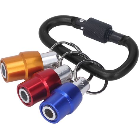 Porte-embouts de tournevis à queue hexagonale 1/4in, 3 couleurs, changement rapide, porte-clés portable, noir (1/5)