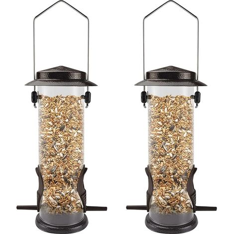 Wild Bird Feeders Hanging Stainless Steel Water Resistant Bird Feeders for Finch for Garden Decoration 2 Pack (1/5)