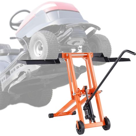 Lève Tondeuse Autoportée avec Grande Capacité de Charge 225 kg, Cric pour Tracteur-tondeuse Hydraulique, Élévateur pour Tondeuse à Gazon Mobile et Réglable, Pour Entretien, Jardin, Orange (1/5)