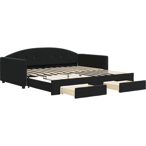 Maison Exclusive - Tagesbett Ausziehbar mit Schubladen Schwarz 10
