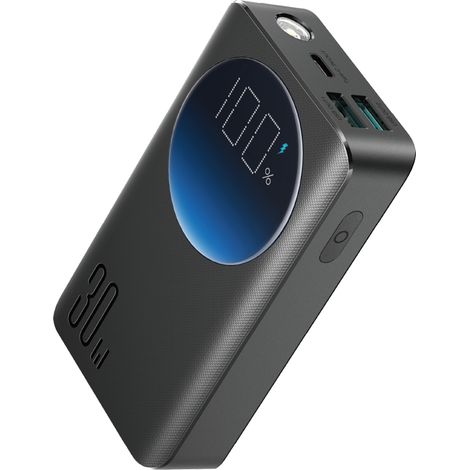 Powerbank 2 in 1 10000 mAh 30 W LED Torcia USB USB-C Nero (1/5)