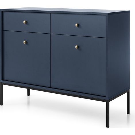 Sideboard 104cm in blau, Fußgestell schwarz, MALAGA-160 (1/5)