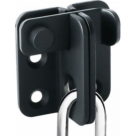 1pc Sliding Door Lock Padlock Hasp Door Lock Latch Buckle Hook Anti-Theft, Stainless Steel Matte Black Finish (1/4)